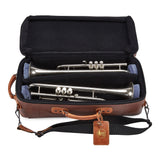 Gard Bags - Elite Double Trumpet Compact Gig Bag, Brown Leather with Antique Tan Trim (4-ECLN-AL)