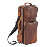 Gard Bags - Elite Double Trumpet Compact Gig Bag, Brown Leather with Antique Tan Trim (4-ECLN-AL)
