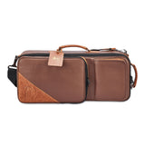 Gard Bags - Elite Double Trumpet Compact Gig Bag, Brown Leather with Antique Tan Trim (4-ECLN-AL)