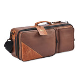 Gard Bags - Elite Double Trumpet Compact Gig Bag, Brown Leather with Antique Tan Trim (4-ECLN-AL)