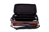 Gard Bags - Elite Compact Triple Trumpet Compact Gig Bag,Tan Leather with Navy Blue Leather Trim(5-ECLV-NB)