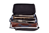 Gard Bags - Elite Compact Triple Trumpet Compact Gig Bag,Tan Leather with Navy Blue Leather Trim(5-ECLV-NB)
