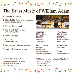 William Adam Brass Choir Arrangement #1 - "Ghost of a Chance"; Digital Download w/Bonus Audio Track