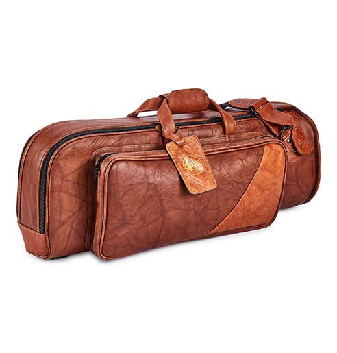 Gard Bags - Single Trumpet Gig Bag, Antique Brown Leather with Tan