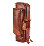 Gard Bags - Single Trumpet Gig Bag, Antique Brown Leather with Tan Trim (1-ELN-NT)