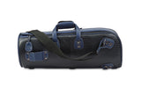 Gard Bags - Single Trumpet Gig Bag, Black Croco Leather with Navy Blue Trim (1-ELK-NB)