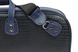 Gard Bags - Single Trumpet Gig Bag, Black Croco Leather with Navy Blue Trim (1-ELK-NB)