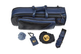 Gard Bags - Single Trumpet Gig Bag, Black Croco Leather with Navy Blue Trim (1-ELK-NB)