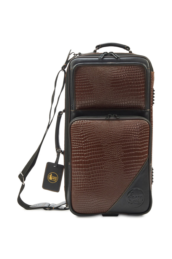 Gard Bags - Elite Compact Triple Trumpet Gig Bag, Brown Crocodile Print Leather (5-ECLN-K-Croc)