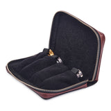 Gard Bags Quad Trumpet Mouthpiece Pouch - Black Leather/Cherry Leather Trim (CZP-ELKY-4)
