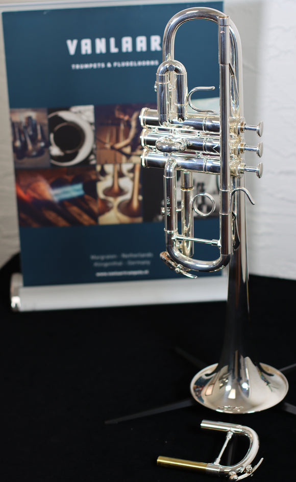 Preowned Van Laar C4 Trumpet, Silver w/extra tuning slide